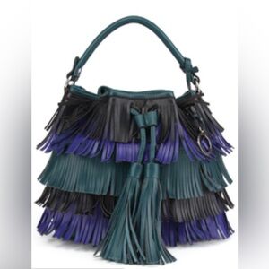 Catherine Malandrino Vintage tiered fringe bucket bag - NWT